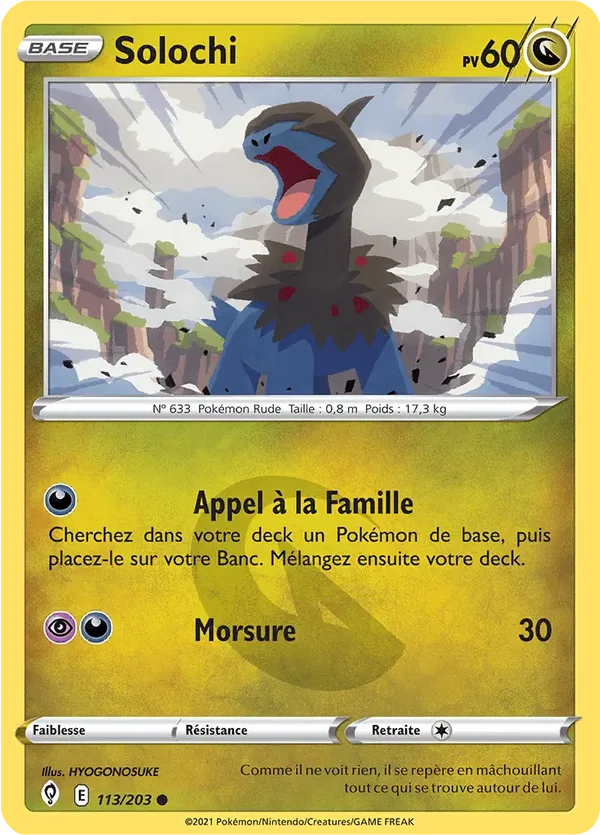 Carte Pokémon Solochi 113/203 – EB Évolution Céleste