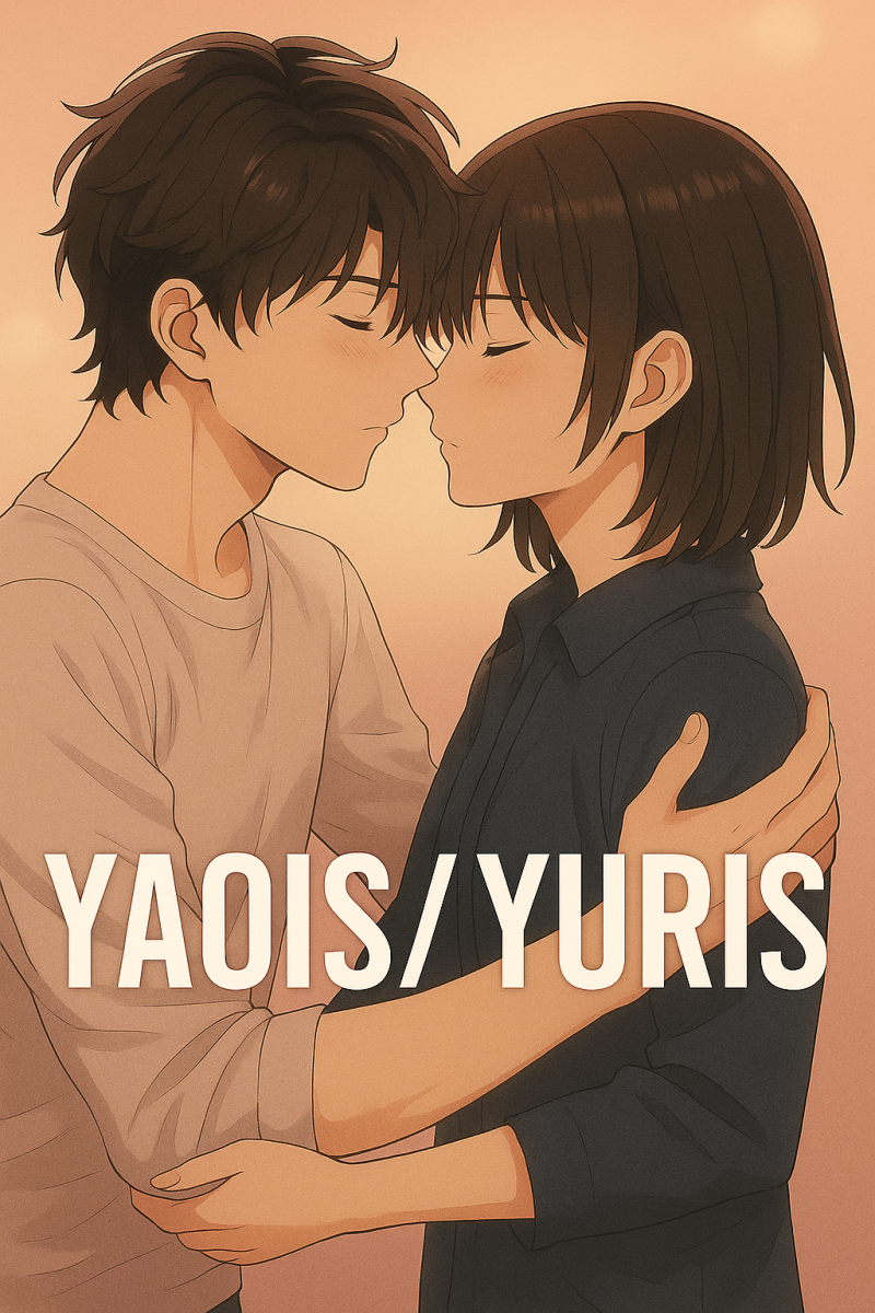 Yaoi et Yuri sur Ukiyomyna. Un garçon côté yaoi et une fille côté yuri qui vont s'embrasser 