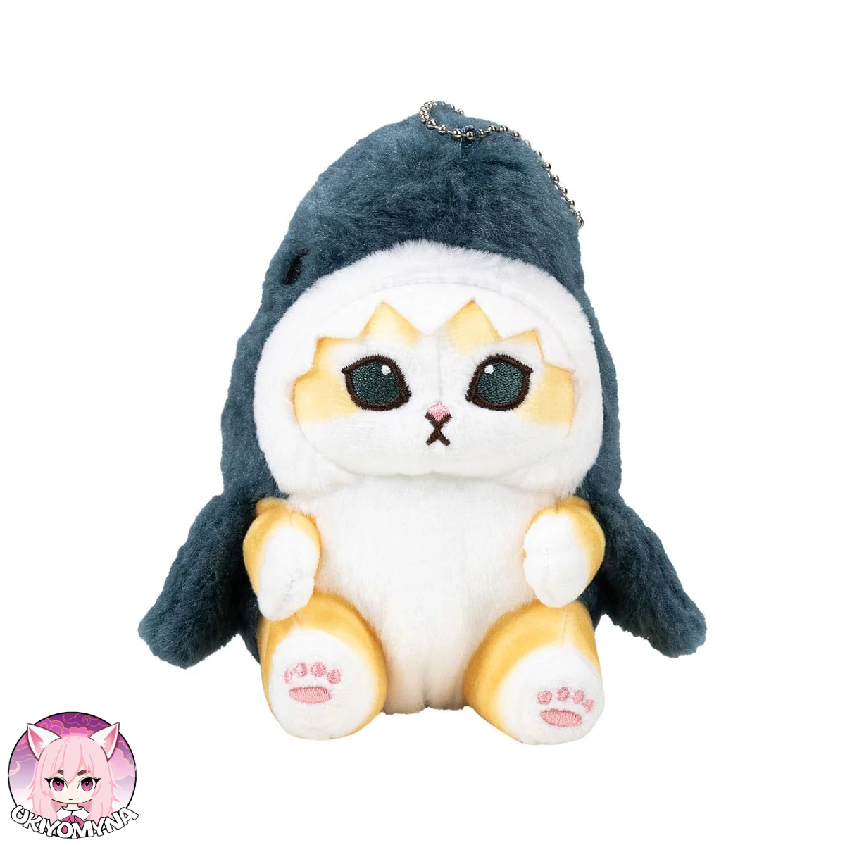 🐱 MOFUSAND – Porte-clé Peluche Requin 16 cm – Kawaii Officiel