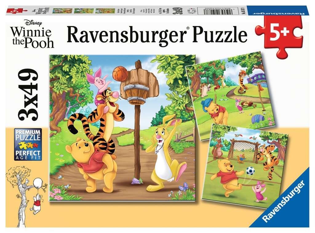 🐻 WINNIE L’OURSON – Journée Sportive – Lot de 3 Puzzles 49 Pièces – Disney Officiel