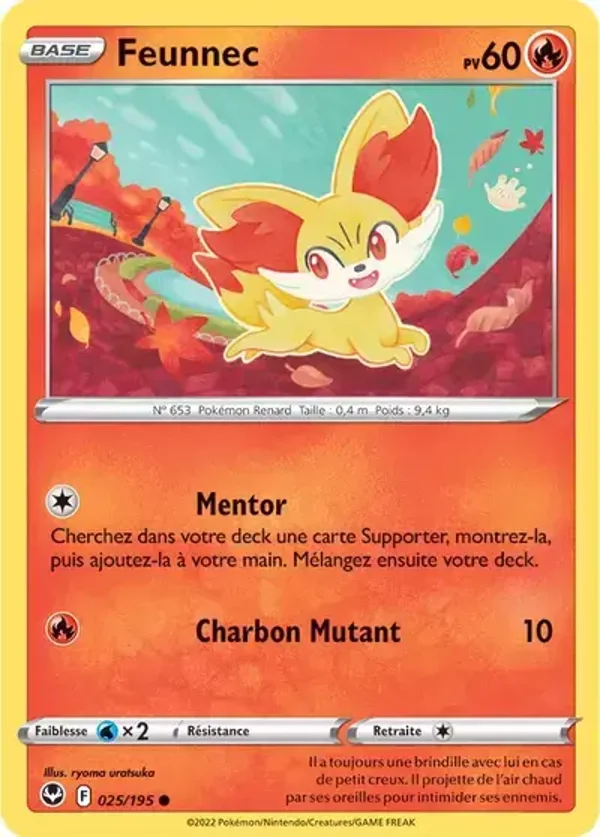 Carte POKÉMON – Feunnec – Tempête Argentée EB12 025/195 – Carte Officielle