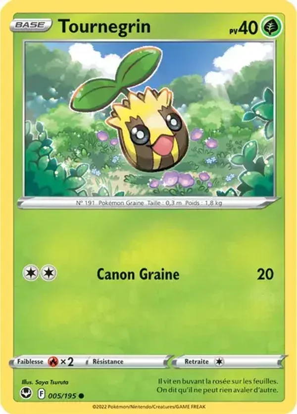 Carte POKÉMON – Tournegrin – Reverse – Tempête Argentée EB12 005/195 – Carte Officielle