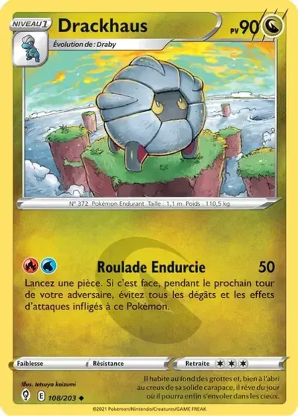 Carte POKÉMON – Drackhaus – Évolution Céleste - 108/203 – Carte Officielle
