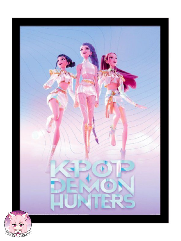 🎤🔥 Trio K-POP Demon Hunters – Impression Encadrée 45×35 cm