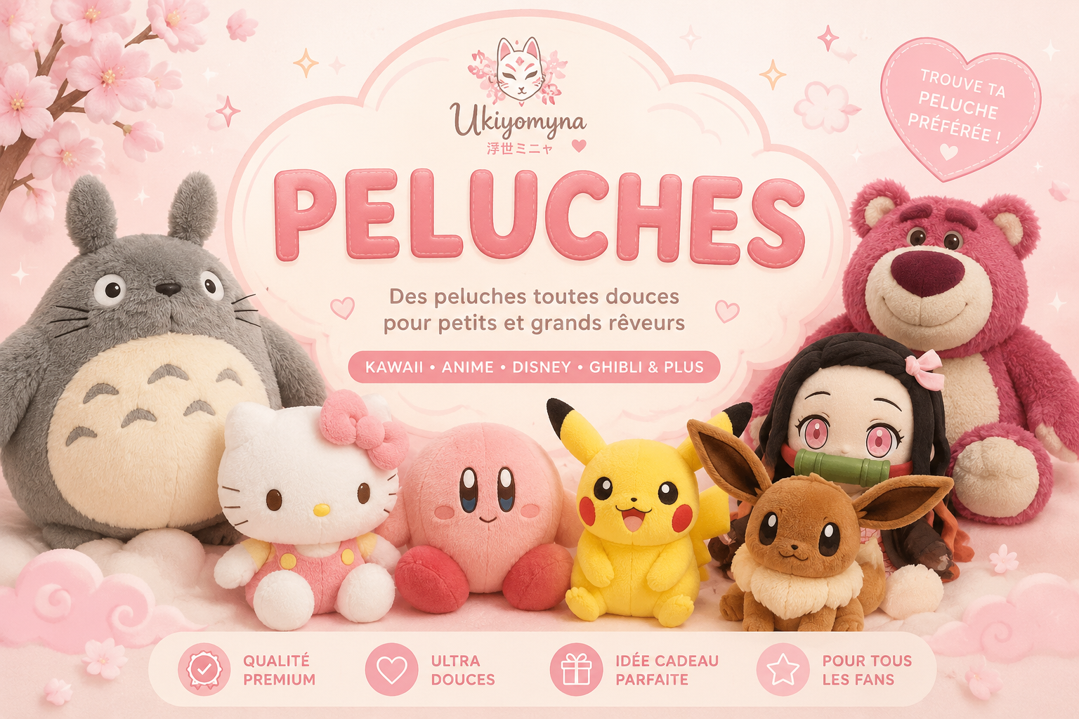 Peluches manga-anime -kawaii - collections 