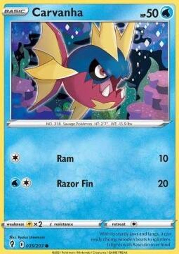 Carte Pokémon Carvanha 035/203 – EB Évolution Céleste
