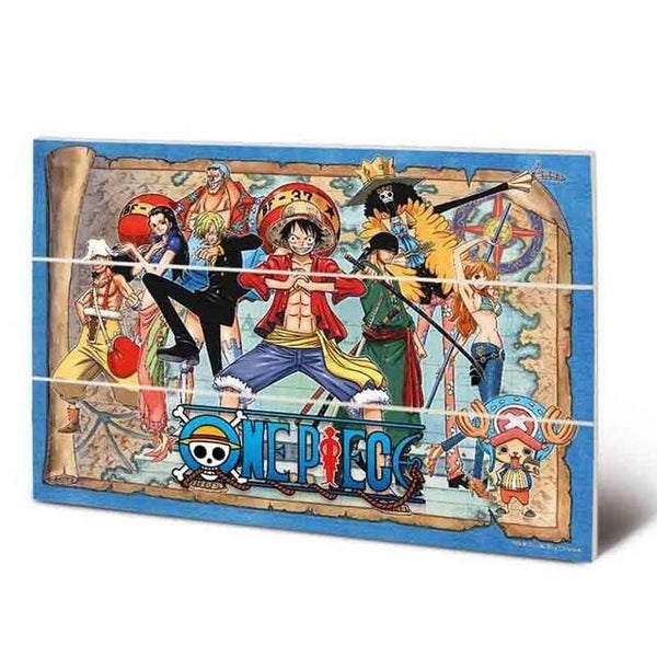 ONE PIECE - Straw Hat Pirates Map - Impression sur bois 20x29.5cm