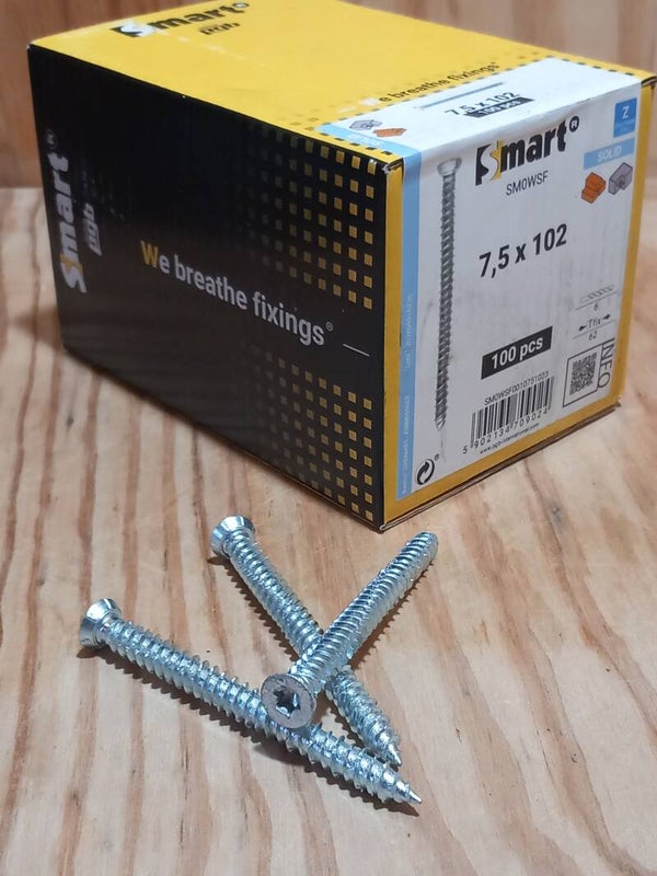 Kozijnschroef 7.5x102 met kop