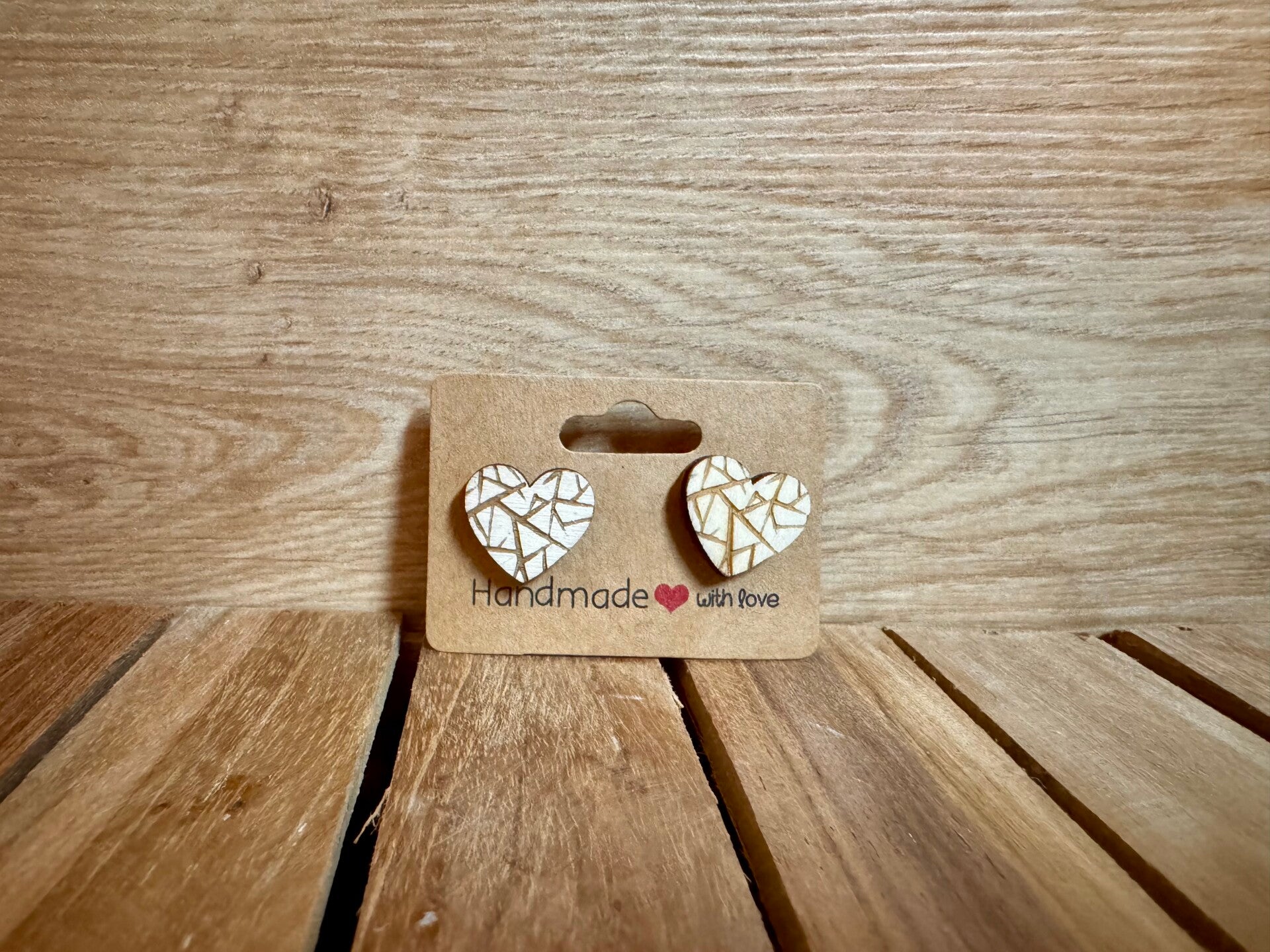 Herz Holz Ohrstecker
