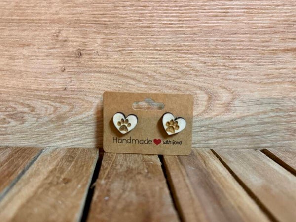 Herz Pfoten Ohrstecker