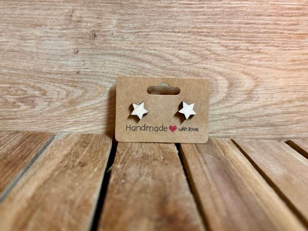 Holz Stern Ohrstecker