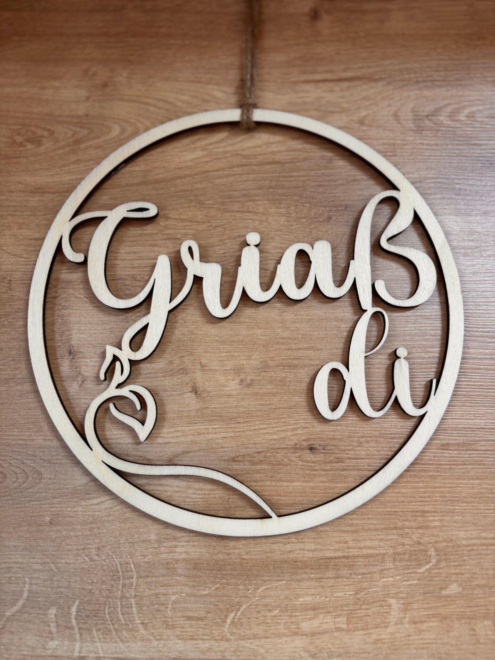 Holzschild „Griaß di“