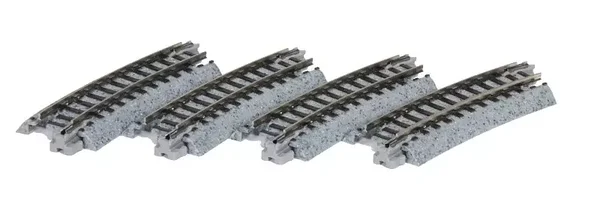 KATO N 7078110 Gleis gebogen R 249-15°, 4 Stück