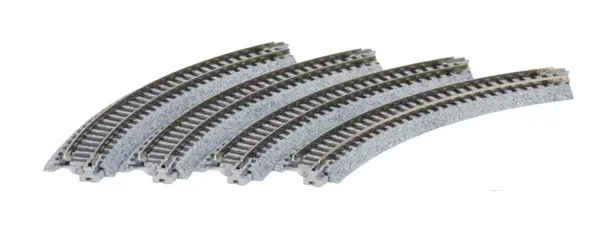 KATO N 7078118 Gleis gebogen R 183-45°, 4 Stück