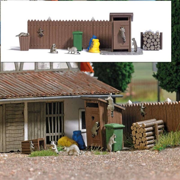 BUSCH 7922 H0 Action Set: Waschbären