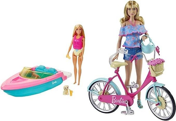 MATTEL BARBIE - Puppe und Boot mit Hündchen und Zubehör, Treibt im Wasser GRG30