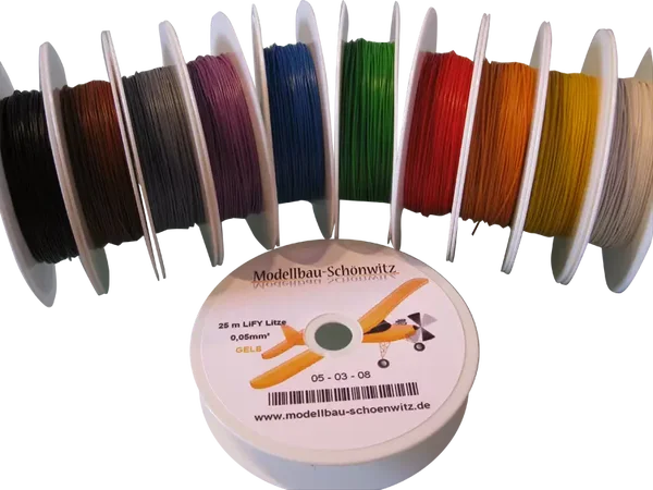Schönwitz 50073 - 25 Meter Miniaturkabel Litze LIFY 0,05mm² braun