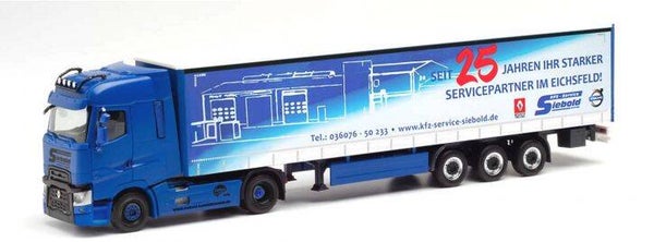Herpa 313148 - H0 Renault T Gardinenplanen-Sattelzug "Siebold Nutzfahrzeuge"