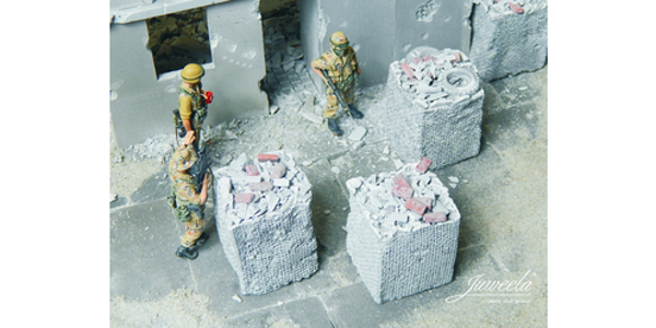 Juweela 23427 - 1:35 Checkpoint Gitterkorb, 4x + Zubehör