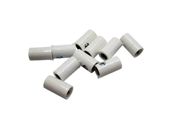 Schönwitz 51404 - 10 Stück Querlochstecker Buchse Kupplung Muffe 2,6mm weiß