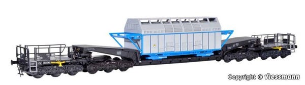 Kibri 16504 H0 Waggon UNION Schienentiefladewagen Uaai 819 mit CASTOR-Behälter