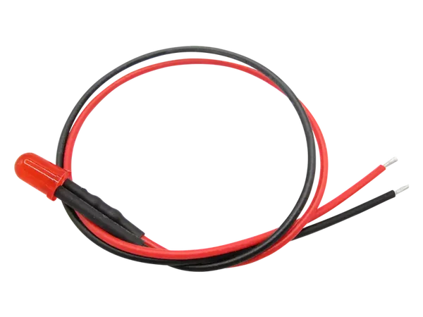 Schönwitz 51242 - 10 Stück LED 5mm eingefärbt mit Anschlusskabel und Widerstand rot diffus