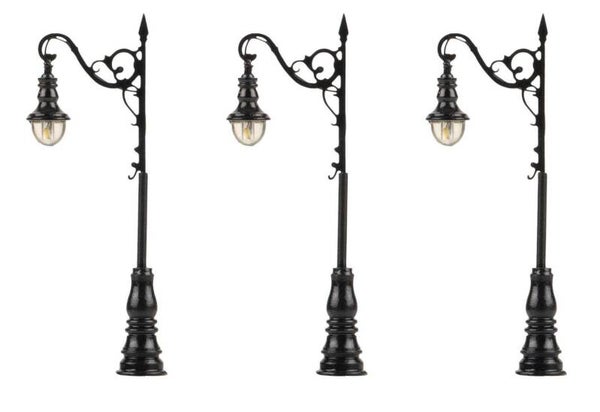 FALLER 272131 N LED-Laterne, Bogenleuchte, warmweiß, 3 Stück