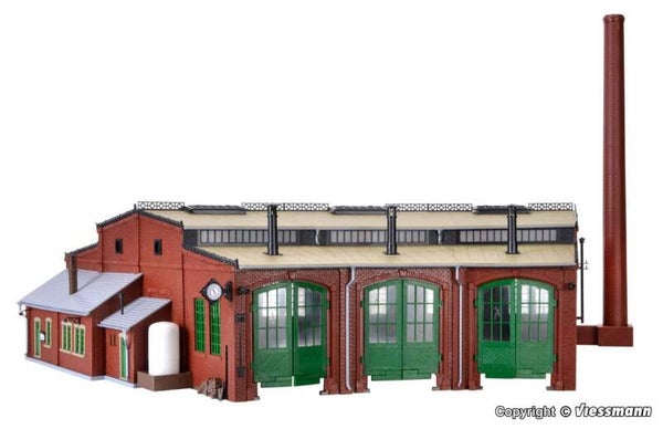 Vollmer 45754 H0 Ringlokschuppen mit Türschliessvorrichtung, dreiständig