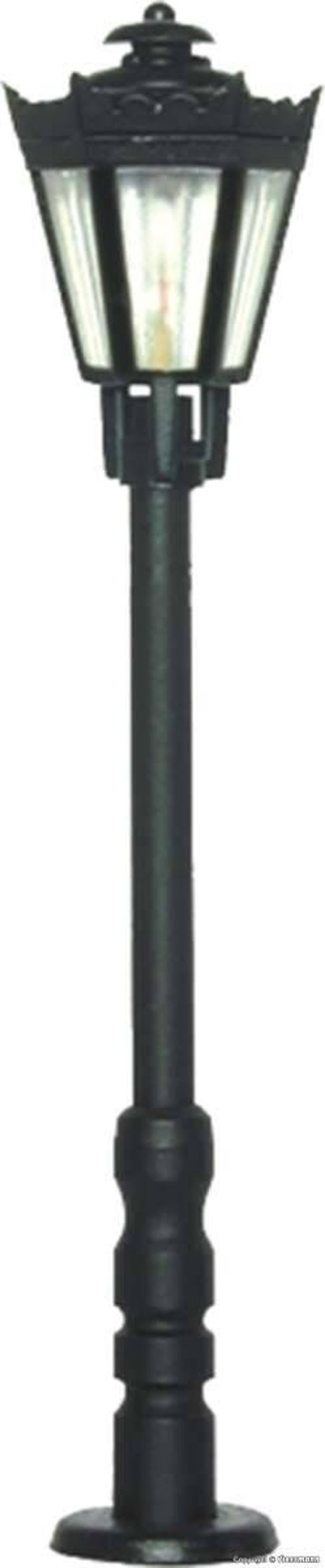 Viessmann 6071 H0 Parklaterne schwarz mit klarem Schirm, LED warmweiss