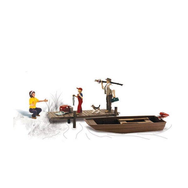 WOODLAND A2756 0 Familie beim Angeln