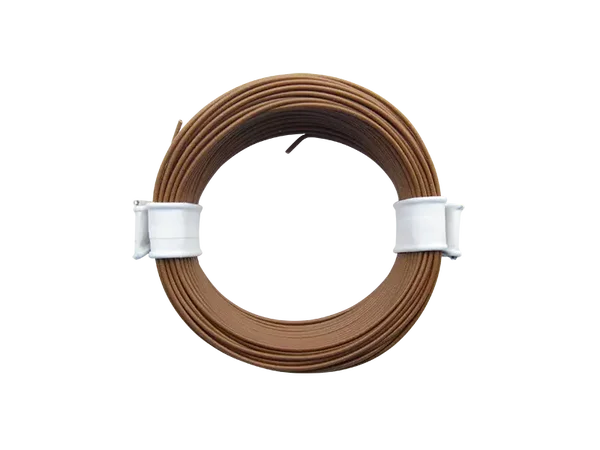 Schönwitz 51002 - 10 Meter Ring Miniaturkabel Litze LIFY 0,05mm² braun