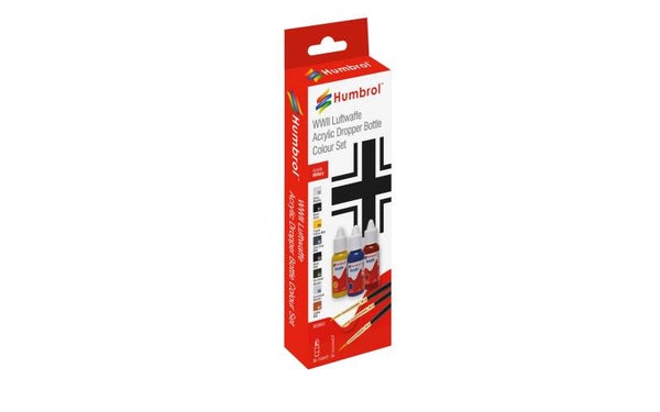Humbrol DB9063 Acrylic Paint + Brush Luftwaffe WWII Colours