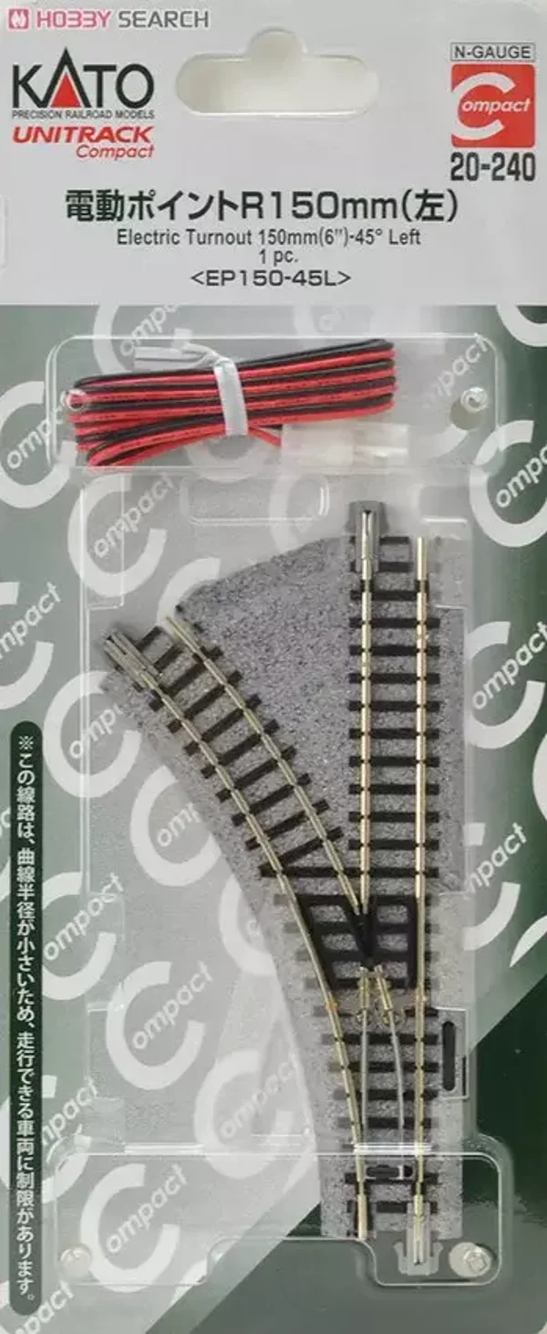 KATO N 7078208 Elekt. Weiche R150-45° links
