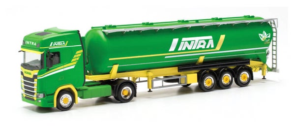 Herpa 316057 - H0 Scania CS 20 HD Silo-Sattelzug / bulk semitrailer "Intra" (Polen/Iowa)