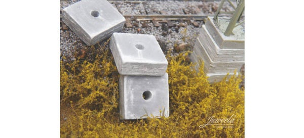 Juweela 28298 - 1:87 Betonsockel (Ausgleichsockel) 19x19mm, 30x