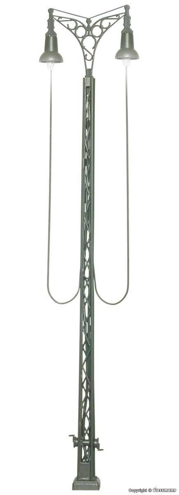 Viessmann 6390 H0 Gittermastleuchte zweiflammig, 2 LEDs warmweiss
