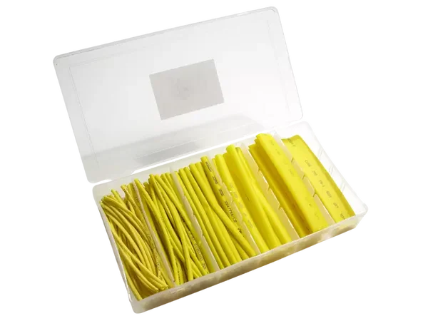 Schönwitz 11854 - Schrumpfschlauch Sortiment Set 100 Teile 10cm gelb