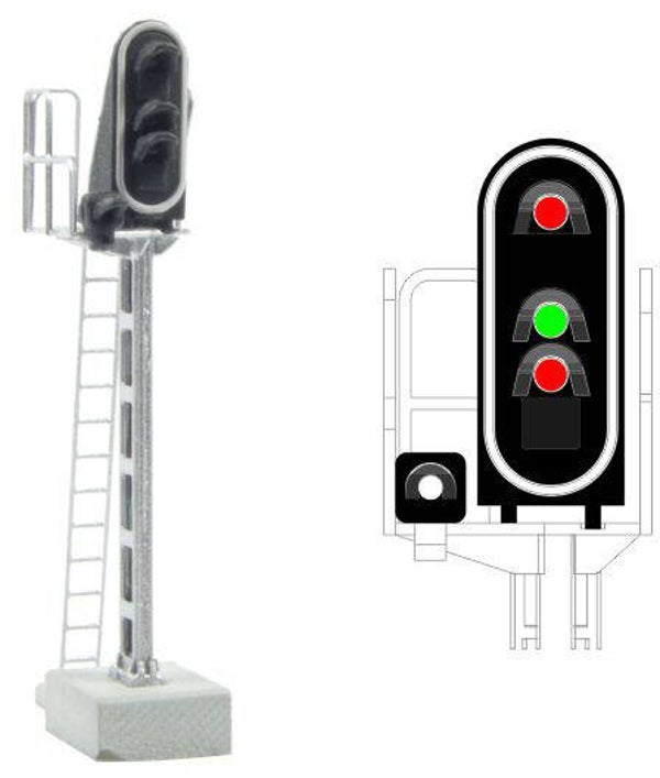 MAFEN 413204 - N SNCF - Hauptsignal mit 4 LEDs (Rot/Grün/Rot/Weiss)