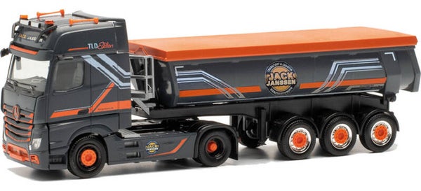 Herpa 314565 - H0 Mercedes-Benz Actros `18 Gigaspace Rundmulden-Sattelzug "Jack Janssen" (Niedersachsen/Rhede)