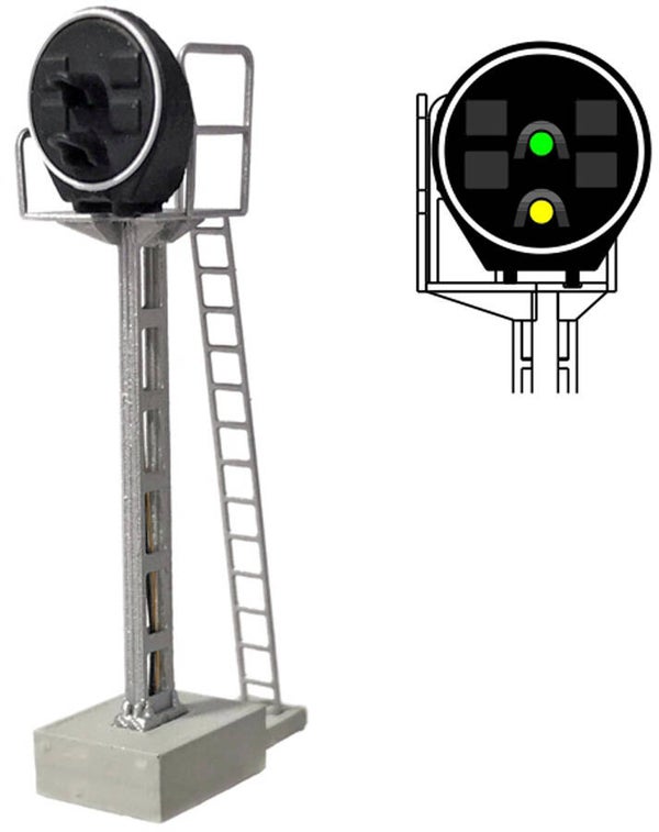 MAFEN 413218 - N SNCF - Signal Disktyp 2-Lichter (grün/gelb)