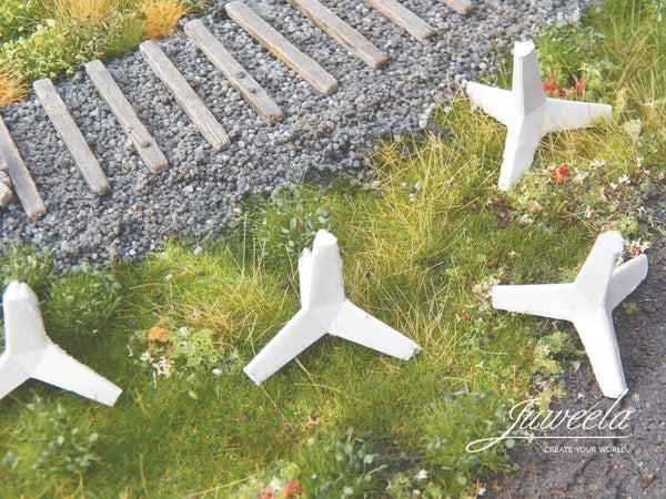 Juweela 28315 - 1:87 Panzersperre Betonigel, 4x