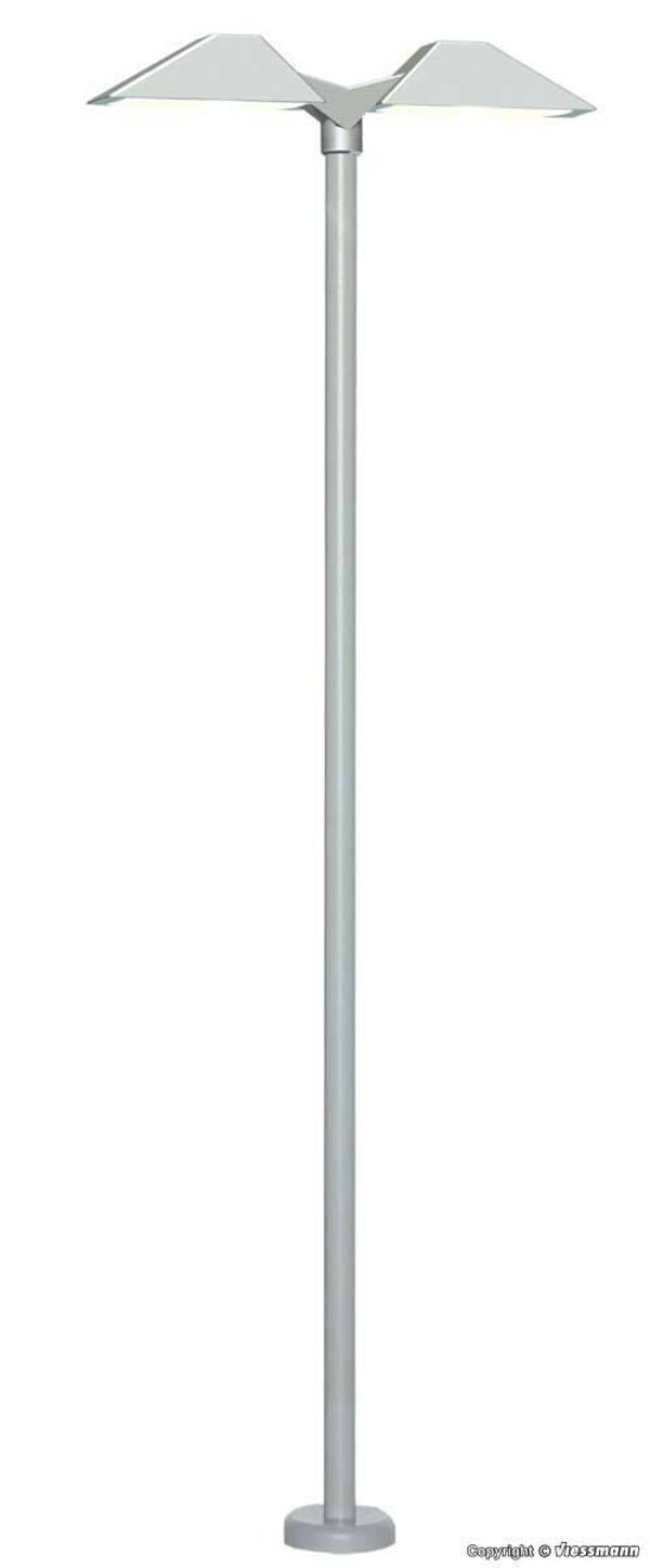 Viessmann 6084 H0 Moderne Bahnsteigleuchte doppelt, 2 LEDs weiss