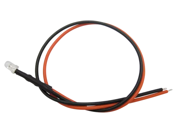 Schönwitz 51209 - 10 Stück LED 3mm klar mit Anschlusskabel und Widerstand orange