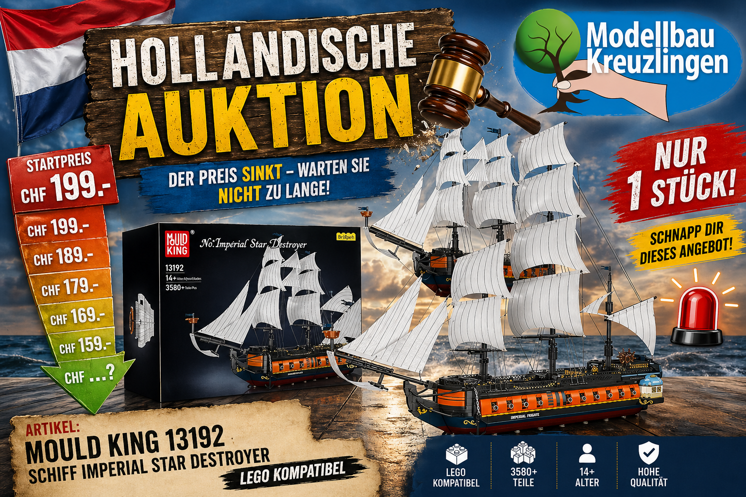 Mould King 13192 Schiff Imperial Star Destroyer