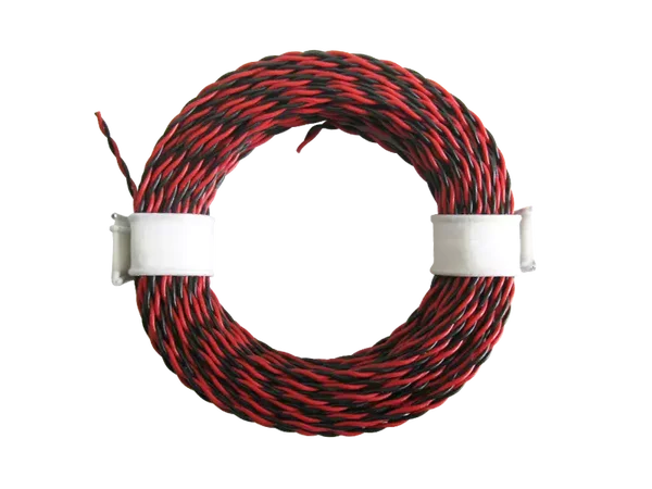 Schönwitz 50962 - 10m LIYV Doppellitze Zwillingslitze 2x 0,04mm² rot schwarz verdrillt