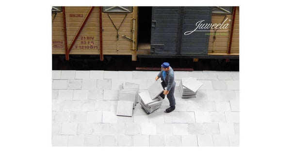 Juweela 22085 - 1:24 Gehwegplatten 50x50, grau hell, 60x
