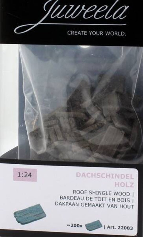 Juweela 22083 - 1:24 Dachschindeln Holz braun, ~200x
