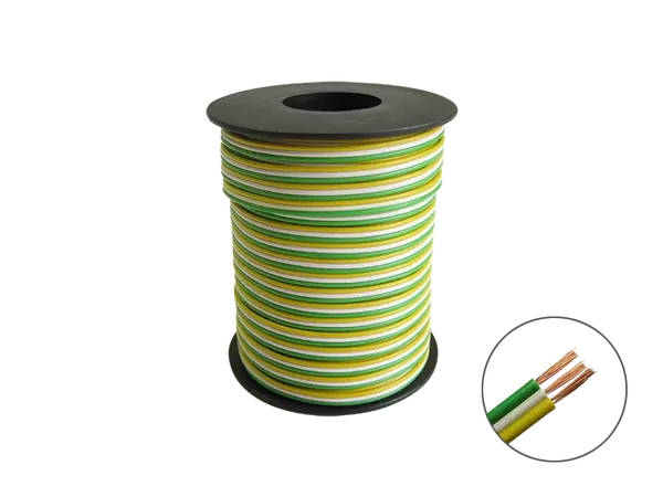 Schönwitz 50367 - 25m Drillingslitze für Weichen 3x 0,14mm² grün / weiß / gelb