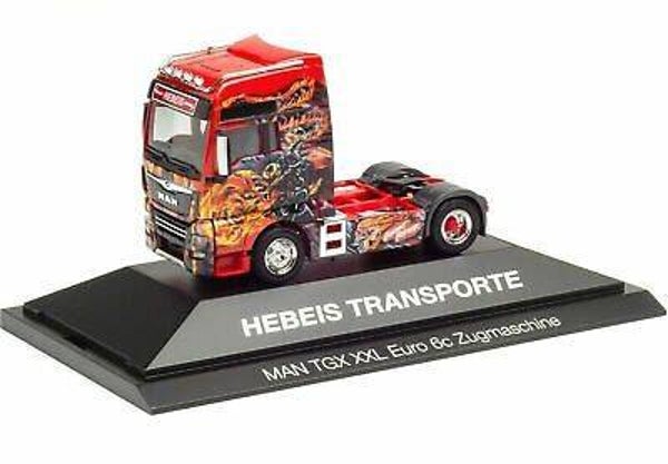 Herpa 111027 - H0 MAN TGX XXL Euro 6c Zugmaschine Hebeis Transporte