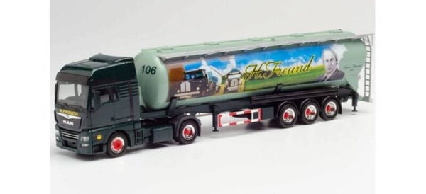 Herpa 311472 - H0 MAN TGX XXL Euro 6c Silo-Sattelzug Spedition Freund